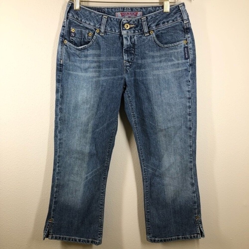 Vintage Y2K Silver Jeans Denim Capri Pants Women's Size 29